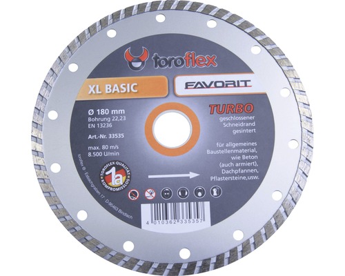 Toroflex XL Basic Diamanttrennscheibe mit 180 Millimeter Durchmesser