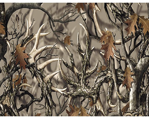Wassertransferdruck Folie Tarn-Optik CA-R-016 100 cm breit (Meterware) Jagdmuster mit Ästen, Blättern und Hirschgeweihen