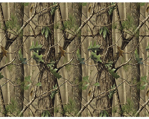 Wassertransferdruck Folie Camouflage CA-R-021 natur 100 x 50 cm Wald-Tarnmuster mit Baumstämmen und Blättern