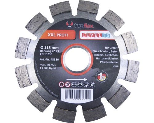 Toroflex XXL Profi Trennscheibe, 115 mm Durchmesser, geeignet für Granit, Waschbeton und Beton