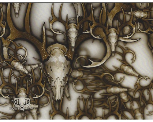 Wassertransferdruck Folie Camouflage CA-R-033 braun 100 x 50 cm Dekor mit Schädeln und Geweihen