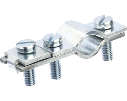 Erdungsrohrschelle mit Schraube, galvanisch verzinkt, Schraube M5, für Rohre 1/8" Erdungsbock mit Schrauben