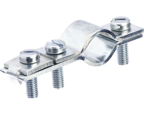 Erdungsrohrschelle mit Schraube, galvanisch verzinkt, Schraube M5, für Rohre 1/4" Rohrschelle aus Metall mit Schrauben zur Rohrbefestigung
