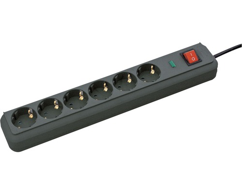 Steckdosenleiste Brennenstuhl® Eco-Line 6-fach, mit Schalter, schwarz, 1,5 m
