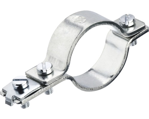 Erdungsrohrschelle mit Schraube, galvanisch verzinkt, Schraube M6, für Rohre 1 1/4" Rohrschelle aus Metall mit Schrauben zur Befestigung