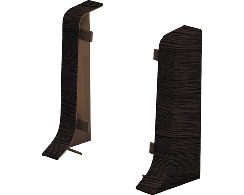 Prinz Endstücke für Klemm-Sockelleiste mit Kabelkanal Wenge 50 mm Zwei Sockelleisten aus Holz