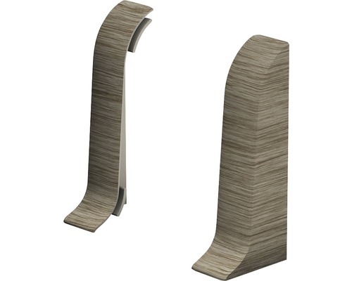 Prinz Endstücke für Kabelkanal-Sockelleiste Akazie Vintage 60 mm Sockelleisten aus Holz
