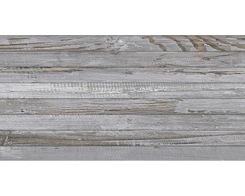 Feinsteinzeug Dekorfliese Tribeca Gris 32x62,5 cm grau matt Holzverkleidung mit gebürsteter Oberfläche