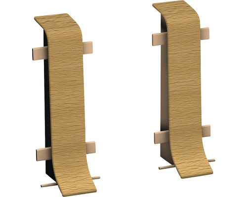 Prinz Verbinder für Klemm-Sockelleiste mit Kabelkanal Buche dunkel 50 mm Zwei Holzschuhregale zur Schuhaufbewahrung