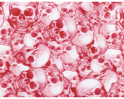 Wassertransferdruck Folie Camouflage CA-R-018-02 rot 100 x 100 cm Textil mit Totenkopfmuster