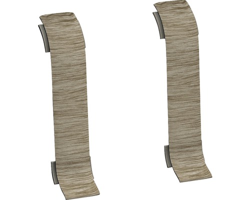 Prinz Verbinder für Kabelkanal-Sockelleiste Akazie Vintage 60 mm Zwei Duschkabinenprofile mit Holzoptik