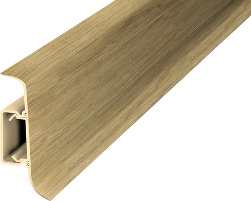 Prinz Klemmsockelleiste PVC eiche rustikal 50 x 2500 mm Sockelleiste mit Holzdekor für den Innenbereich