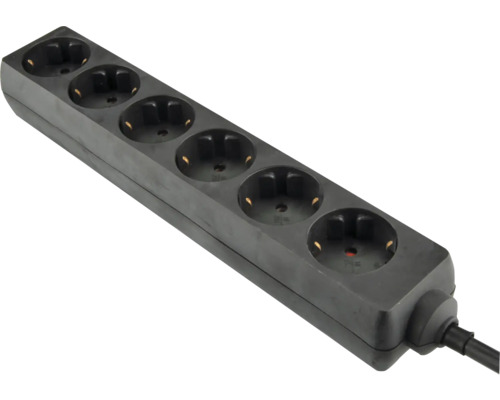Steckdosenleiste 6-fach, 3G1,5, schwarz, 3 m Steckdosenleiste 6-fach, 3G1,5, schwarz, 3 m