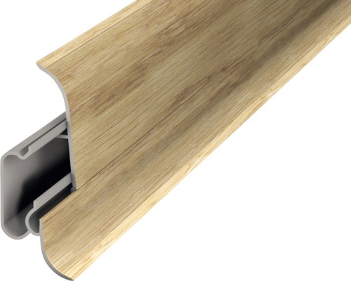 Prinz Sockelleiste mit Kabelführung eiche rustic 60x2500 mm 2 tlg Fußleiste mit Holzdekor