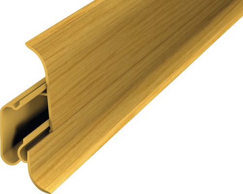 Sockelleiste mit Kabelführung PVC eiche hell 22,8x60x2500 mm 2 Teile Fußleiste mit Kabelkanal
