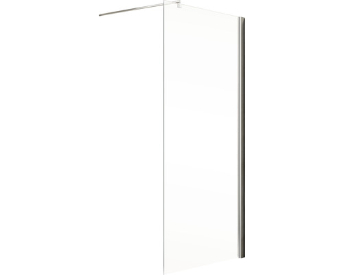Duschwand aus Glas mit Stabilisierungsstange