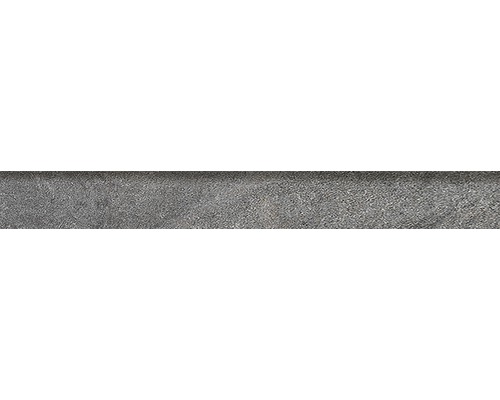 Feinsteinzeug Sockelfliese Scout Black 7,2x62 cm schwarz Graue Teppichfliese