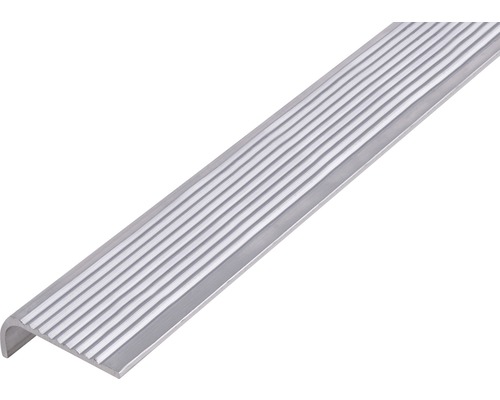 Treppenkantenprofil Alu natur 30x6x2 mm, 1 m Treppenkantenprofil aus Aluminium mit Riffelstruktur