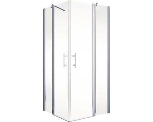 Eckeinstieg mit Pendeltür Schulte ExpressPlus Alexa Style 2.0 900x900x1920 mm Echtglas Klar aluminium