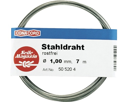 Stahldraht 1,0 mm (rostfrei), 7 m