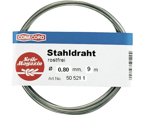 Stahldraht 0,80 mm (rostfrei), 9 m