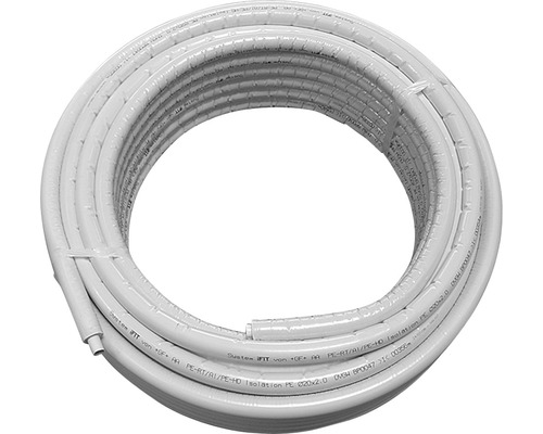 Alu-Verbundrohr +GF+ I-Fit 16x2,0 mm gedämmt 25m im Ring Weiße Heizungsrohrrolle aus Kunststoff