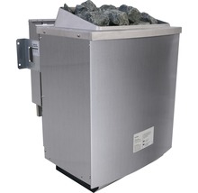 Elementsauna Karibu Piemon inkl. 9 kW Bio Ofen u.ext.Steuerung mit Dachkranz und graphitfarbiger Ganzglastüre-thumb-11