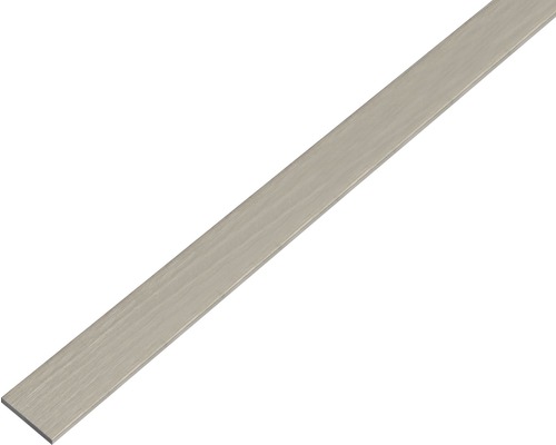 Flachstange Alu edelstahldesign dunkel, selbstklebend 20x2 mm, 1 m Sockelleiste aus Holz