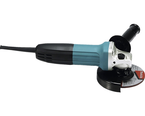 Makita Winkelschleifer mit Schleifscheibe und Zusatzhandgriff