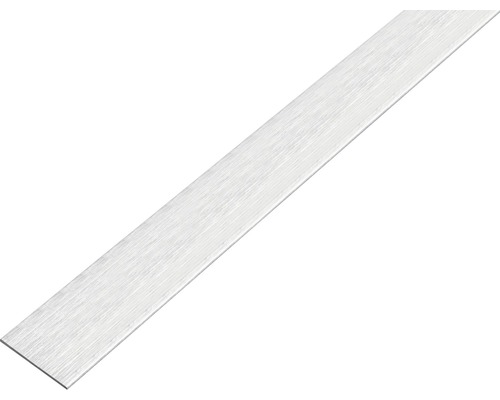 Flachstange Alu edelstahldesign hell, selbstklebend 15x2 mm, 1 m Holzdekorleiste