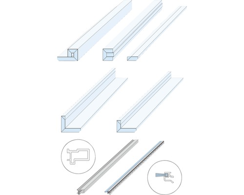 Knauf Zargenlose Türlaibung für Glastürblatt Fertigwanddicke 150 mm Pocket Kit Schiebetürsystem Knauf Zargenlose Türlaibung für Glastürblatt Fertigwanddicke 150 mm Pocket Kit Schiebetürsystem