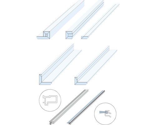 Knauf Zargenlose Türlaibung für Glastürblatt Fertigwanddicke 150 mm Pocket Kit Schiebetürsystem-0