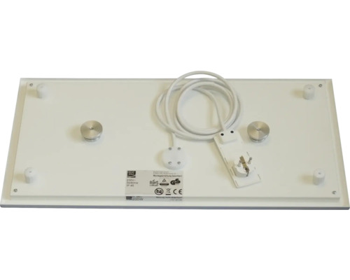 Rückseite eines Heizkörpers mit Kabel und Montageelementen