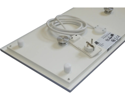 Rückseite einer Heizplatte mit Kabel und Stecker