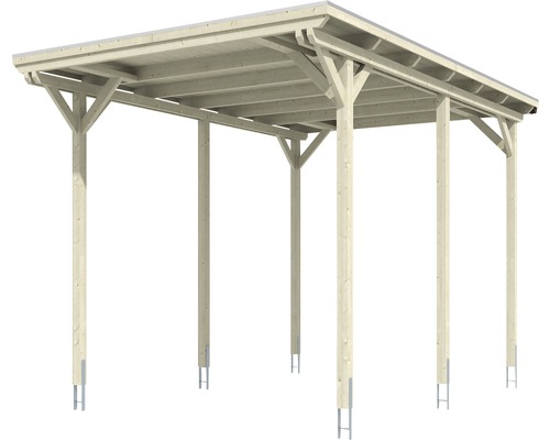 Holzcarport mit Flachdach