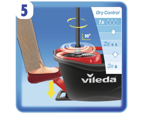 Vileda Wischmop mit Eimer und Fußpedal zur Steuerung der Feuchtigkeit