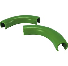Zwei grüne Rohrbögen aus Kunststoff
