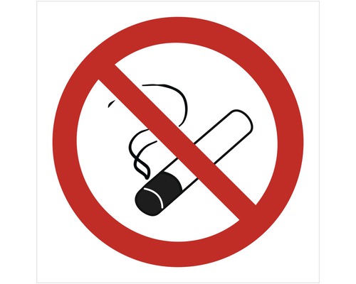 Verbotsschild Walteco "Rauchen verboten" zum Aufkleben 90x90 mm
