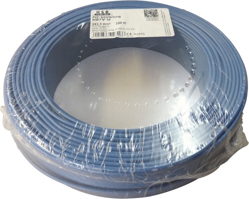 Aderleitung H07 V-U 1x2,5 mm², 100 m blau