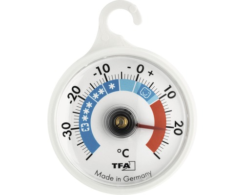 Kühl-Thermometer Analog TFA Kunststoff weiß Ø 52 mm