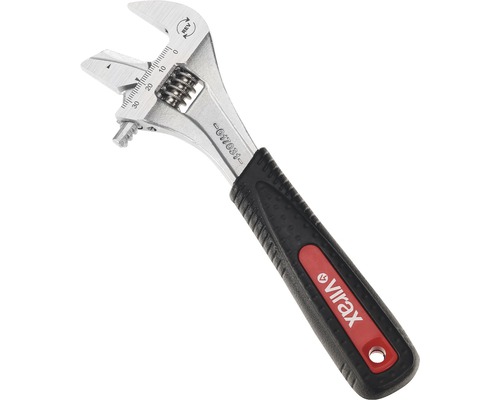 Rollgabelschlüssel 8'' Virax mit 2 in 1 Funktionsbacke für Rohre und Muttern Verstellbarer Schraubenschlüssel mit Virax Logo