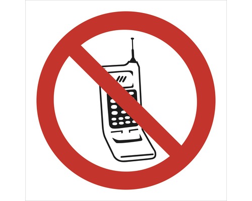 Warnschild Walteco "Mobiltelefonverbot" zum Aufkleben 90x90 mm