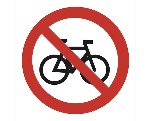 Warnschild Walteco "Fahrradverbot" zum Aufkleben 90x90 mm