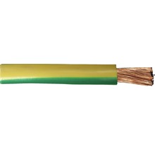 Erdungskabel mit gelbgrüner Isolierung und freiliegendem Kupferdraht