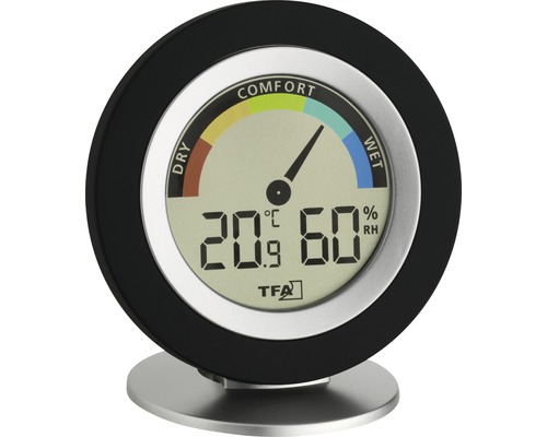 Thermo-Hygrometer Digital TFA "Cosy" Kunststoff schwarz Innen
