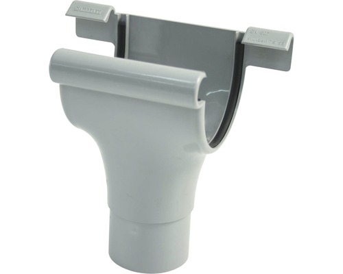 Marley Rinnenstutzen Kunststoff rund Fenstergrau RAL 7040 NW 75/53 mm Dachrinnenablauf aus Kunststoff