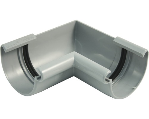 Marley Innenecke Kunststoff halbrund 90° Fenstergrau RAL 7040 NW 75 mm Dachrinnenwinkel aus Kunststoff