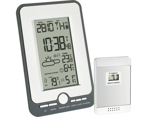 Funk-Wetterstation Digital TFA "MULTY" Kunststoff grau Innen/Außen Wetterstation mit Innen- und Außensensor zur Anzeige von Temperatur und Luftfeuchtigkeit.