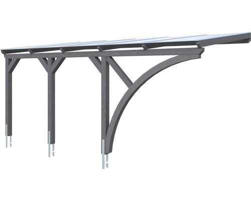 Holzcarport mit transparentem Dach