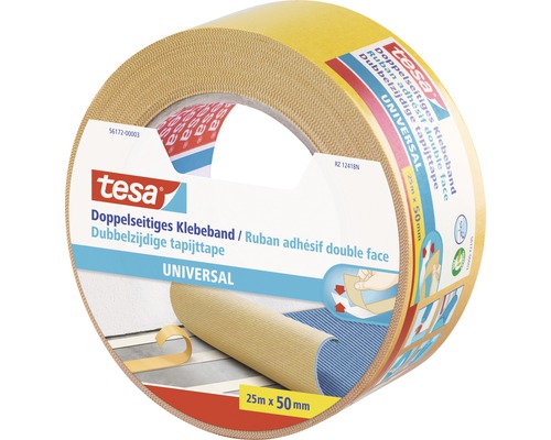 Tesa Universal doppelseitiges Klebeband, 25 Meter mal 50 Millimeter